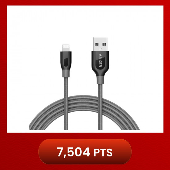 Anker A8122 PowerLine+ 6ft MFI Lightning Connector Cable - Gray (1.8m)